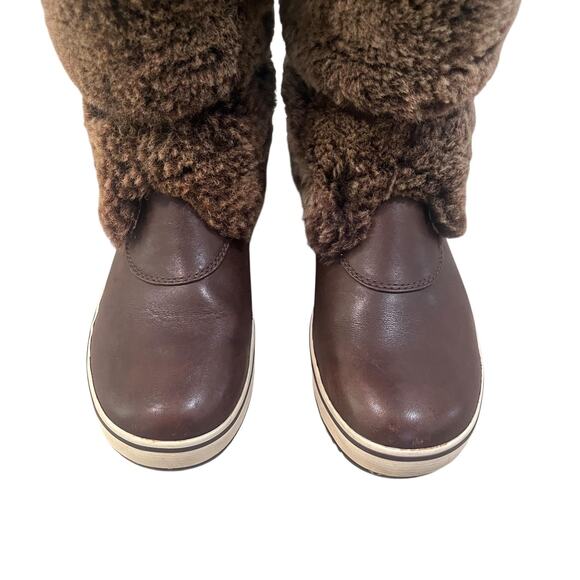 UGG Boots Womens Size 7 Brown Faux Fur Leather Buckle Winter Snow Shoes - Picture 7 of 13